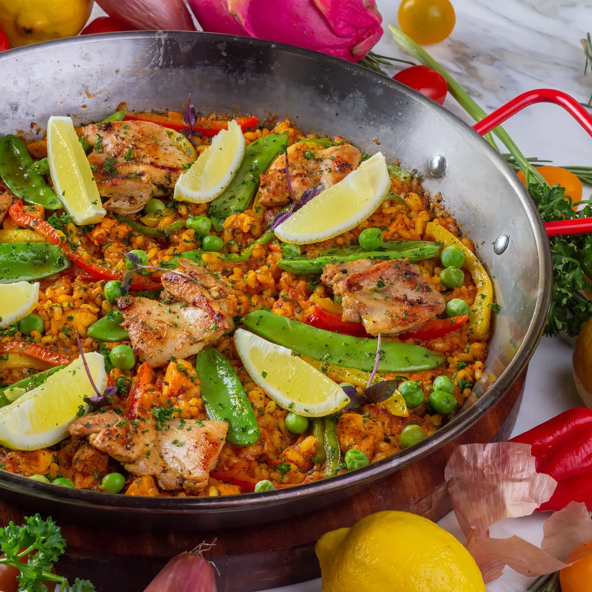 Grilled Chicken Paella 